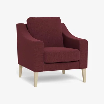 Heal's Heal's Richmond Armchair Smart Linen Mix Maroon Black Feet - Heal's UK Furniture