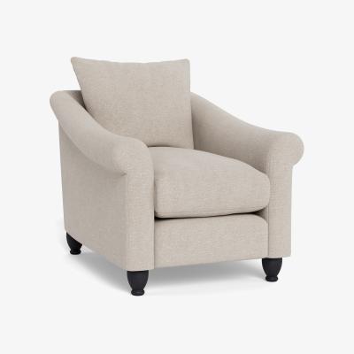 Heal's Heal's Devon Armchair Texture Limestone Black Stain Beech Feet - Heal's UK Furniture