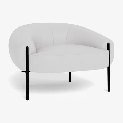 Heal's Heal's Isola Armchair Leather Grain White 000 Bronze Feet - Heal's UK Furniture