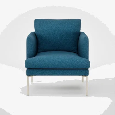 Heal's Heal's Matera Armchair St Moritz Wool Blue 150 Stainless Steel Foot
