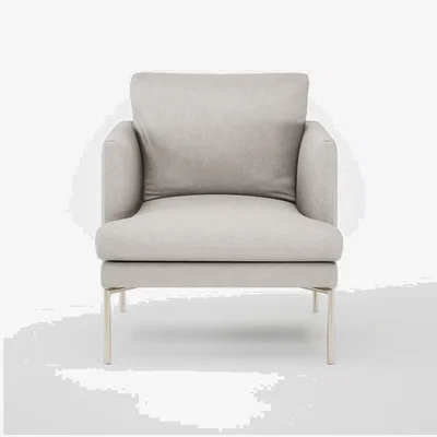 Heal's Heal's Matera Armchair Grain Leather White 000 Stainless Steel Foot