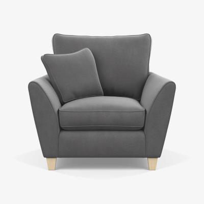 Heal's Heal's Torino Armchair Smart Velvet Mercury Natural Feet
