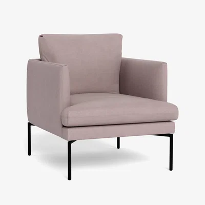 Heal's Heal's Matera Armchair Siena Cotton Dusky Pink Black Feet - Heal's UK Furniture