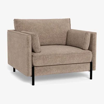 Heal's Heal's Tortona Armchair Boucle Velvet Rocky Black Feet