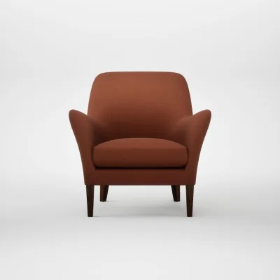Heal's Heal's Wallis Armchair Smart Cotton Linen Rust Walnut Stained Feet