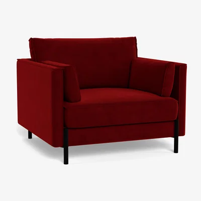 Heal's Heal's Tortona Armchair Smart Luxe Velvet Mulberry