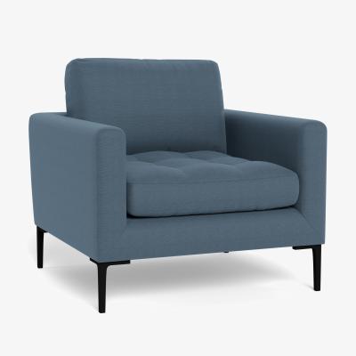 Heal's Heal's Eton Armchair Capelo LinenCotton Mineral Brass Feet - Heal's UK Furniture