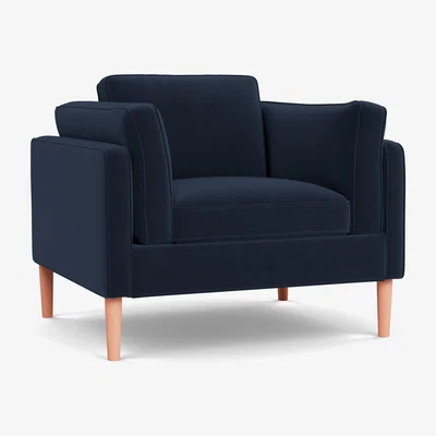 Heal's Heal's Sonno Armchair Heritage Leather Chestnut 2064 Wenge Black Feet - Heal's UK Furniture