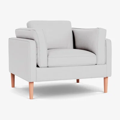 Heal's Heal's Sonno Armchair Leather Grain White 000 Wenge Black Feet - Heal's UK Furniture