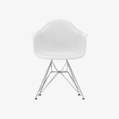 Heal's Vitra Eames DAR Armchair RE in Cotton White 01 Chrome Base 05 Glides