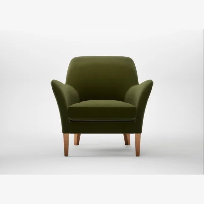 Heal's Heal's Wallis Armchair Cotton Velvet Evergreen Natural Feet