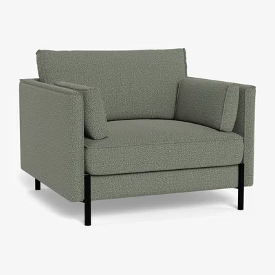 Heal's Heal's Tortona Armchair Boucle Tweed Lapis Black Feet