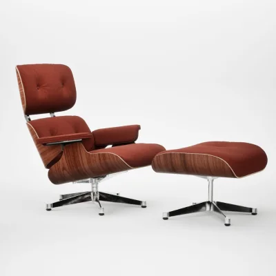 Heal's Vitra Eames Lounge Chair & Ottoman Santos Pal. Contemporary Calma 07 Brandy Polished Base 05