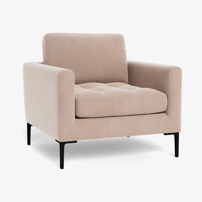Heal's Heal's Eton Armchair Smart Velvet Pebble Black Feet