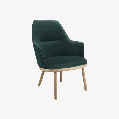 Heal's Wewood Sartor Lounge Chair Dark Oak & Velvet - Heal's UK Furniture