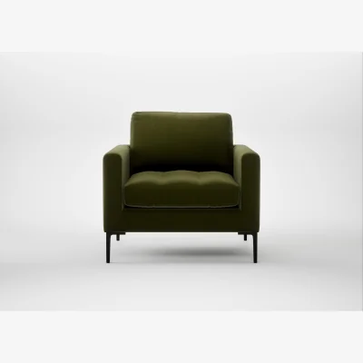Heal's Heal's Eton Armchair Cotton Velvet Evergreen Black Feet