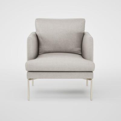 Heal's Heal's Matera Armchair Linea Leather White 634 Stainless Steel Foot