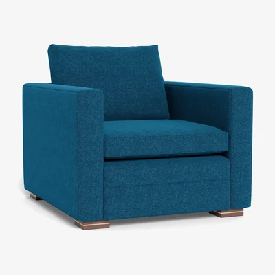Heal's Heal's Palermo Armchair St Moritz Wool Teal 149 Walnut Feet - Heal's UK Furniture
