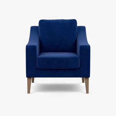 Heal's Heal's Richmond Armchair Smart Velvet Forest Natural Feet - Heal's UK Furniture