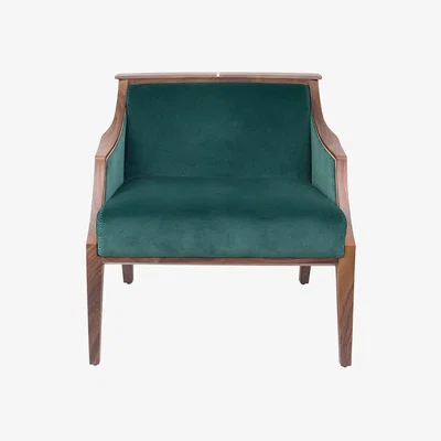Heal's Porada Liala Easy Chair Walnut Velvet - Heal's UK Furniture