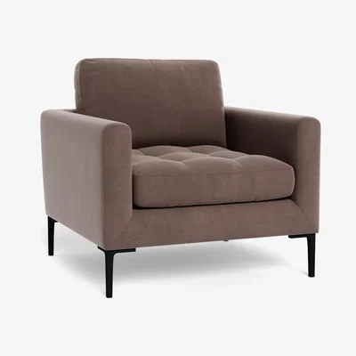 Heal's Heal's Eton Armchair Smart Velvet Mouse Brass Feet