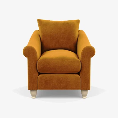 Heal's Heal's Devon Armchair Capelo LinenCotton Inkspot Dark Brown Stain Beech Feet - Heal's UK Furniture