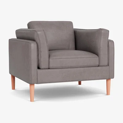 Heal's Heal's Sonno Armchair Daino Leather Elephant Walnut Feet - Heal's UK Furniture
