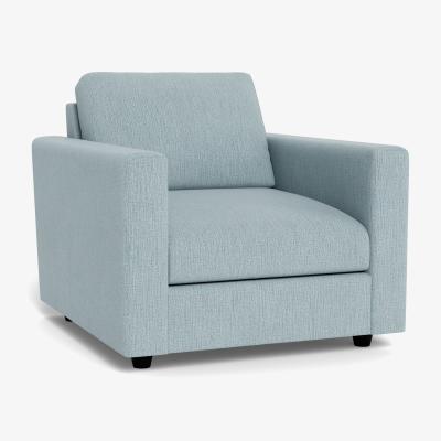 Heal's Heal's Nimbus II Armchair Smart Linen Mix Duck Egg Black Feet