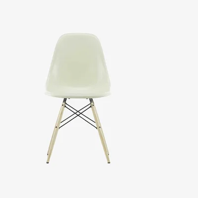 Heal's Vitra Eames Fibreglass Chair DSW Eames Navy Blue 30 Black Maple 05 Glides - Heal's UK Furniture