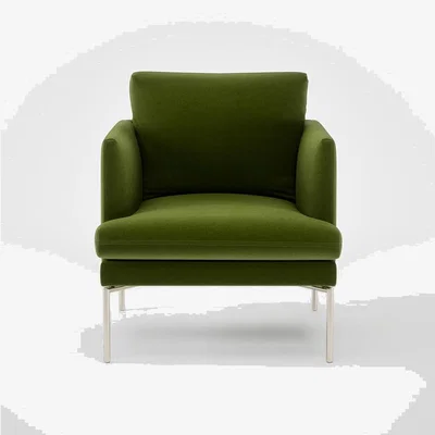Heal's Heal's Matera Armchair Nobilis Velvet Leaf 18 Stainless Steel Foot