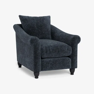Heal's Heal's Devon Armchair Boucle Velvet Space Black Feet