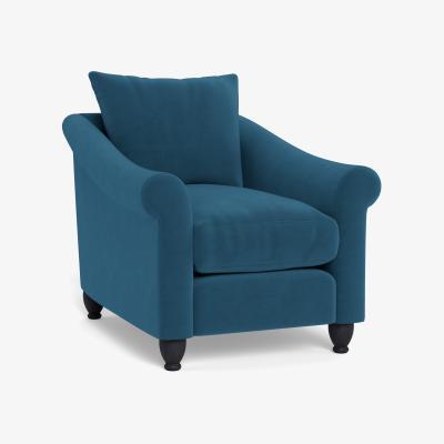 Heal's Heal's Devon Armchair Melton Wool Shale Walnut Stain Beech Feet - Heal's UK Furniture