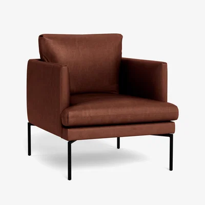 Heal's Heal's Matera Armchair Leather Grain Dark Brown 068 - Heal's UK Furniture