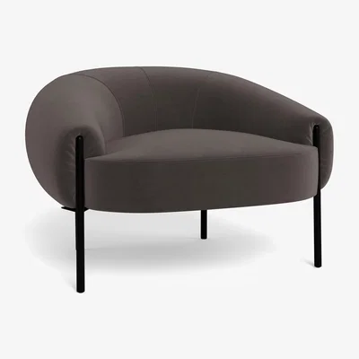 Heal's Heal's Isola Armchair Nobilis Velvet Sable Black Feet - Heal's UK Furniture