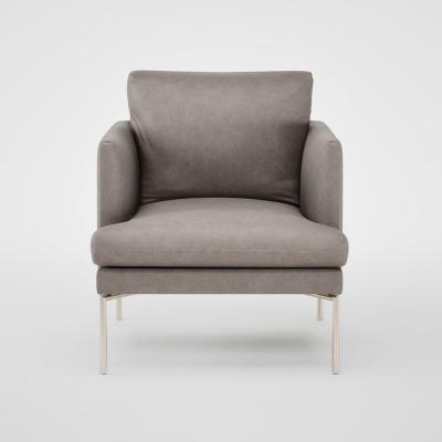 Heal's Heal's Matera Armchair Grain Leather Light Grey 060 Stainless Steel Foot