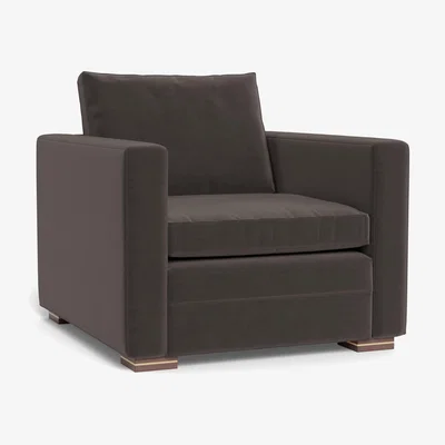 Heal's Heal's Palermo Armchair Nobilis Velvet Sable Black Feet - Heal's UK Furniture