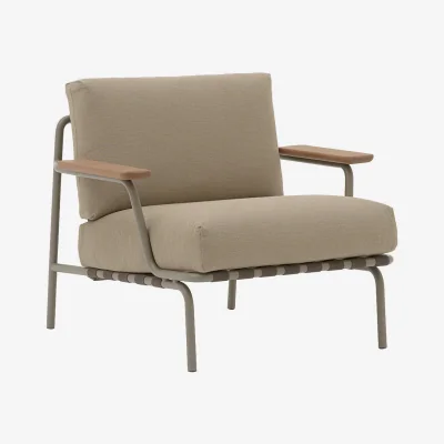 Heal's Muuto Settle Outdoor Lounge Chair in Ribbed Weave 5/Taupe