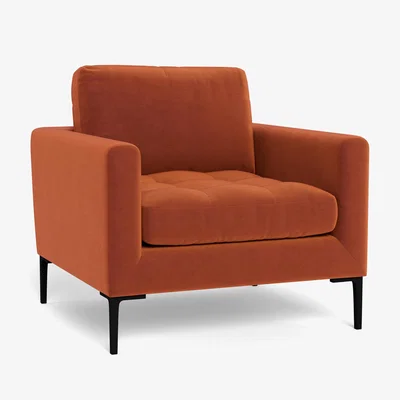 Heal's Heal's Eton Armchair Velvet Russet Brass Feet