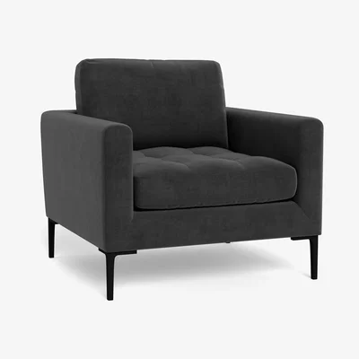 Heal's Heal's Eton Armchair Smart Luxe Velvet Nickel Brass Feet