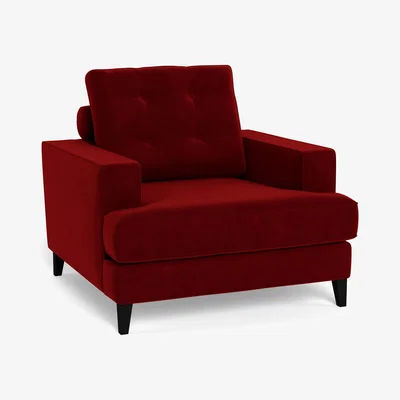 Heal's Heal's Mistral Armchair Smart Luxe Velvet Mulberry Black Feet
