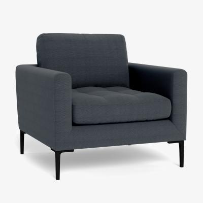 Heal's Heal's Eton Armchair Linen Dark Grey Black Feet - Heal's UK Furniture