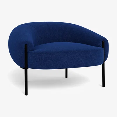 Heal's Heal's Isola Armchair St Moritz Wool Blue Black Feet - Heal's UK Furniture