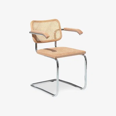 Heal's Vitra Cesca Armchair New Edition Black Satin - Heal's UK Furniture
