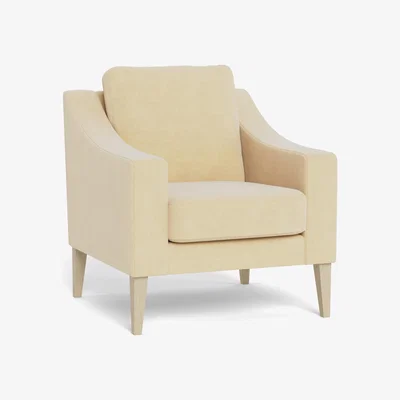 Heal's Heal's Richmond Armchair Smart Luxe Velvet Biscuit Tinted Ash Feet - Heal's UK Furniture