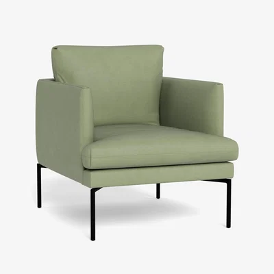 Heal's Heal's Matera Armchair Siena Cotton Pistachio Black Feet