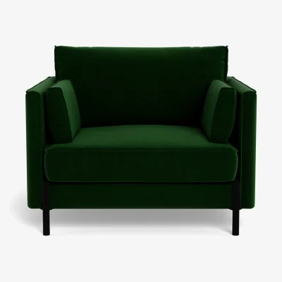 Heal's Heal's Tortona Armchair Smart Cotton Linen Myrtle Black Feet
