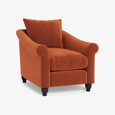 Heal's Heal's Devon Armchair Velvet Russet Walnut Stained Feet