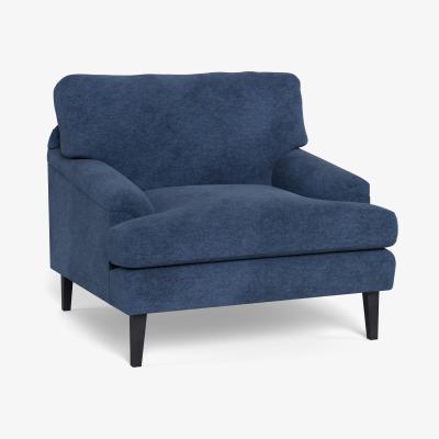 Heal's Heal's Stanton Armchair Broad Weave Lagoon Walnut Stained Feet