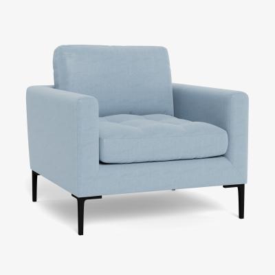 Heal's Heal's Eton Armchair Capelo LinenCotton Sea Shanty Brass Feet - Heal's UK Furniture