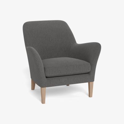 Heal's Heal's Wallis Armchair Smart Linen Mix Grey Black Feet